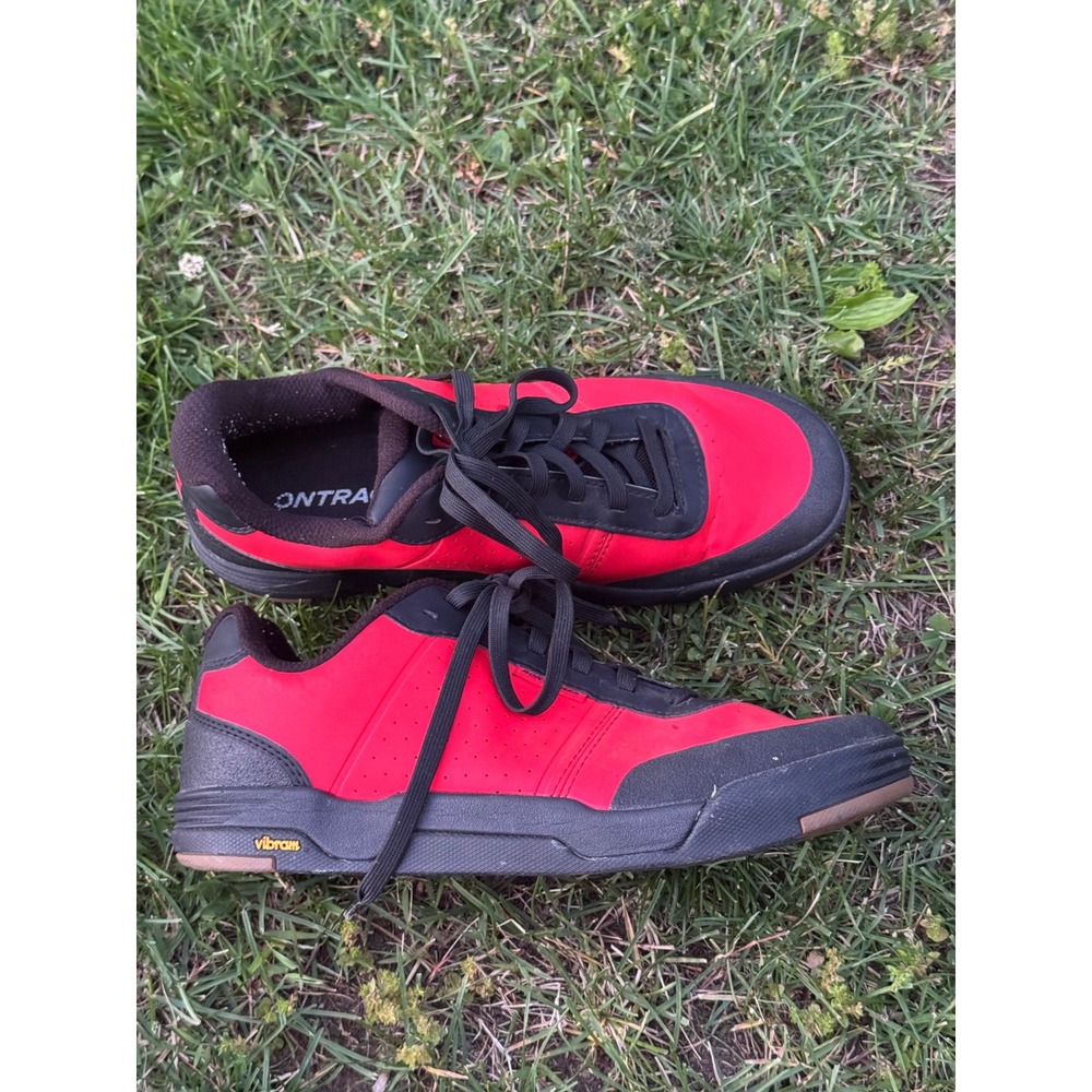 Bontrager Flatline Mountain Bike Shoes Red Black Vibram Megagrip 12.5 551924